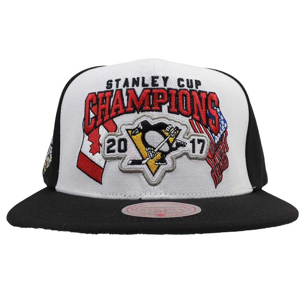 Pittsburgh Penguins Mitchell & Ness NHL‎ Snapback Hat Cap 2017 Champs White NWT